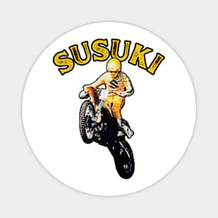 Vintage Motocross Susuki Magnet